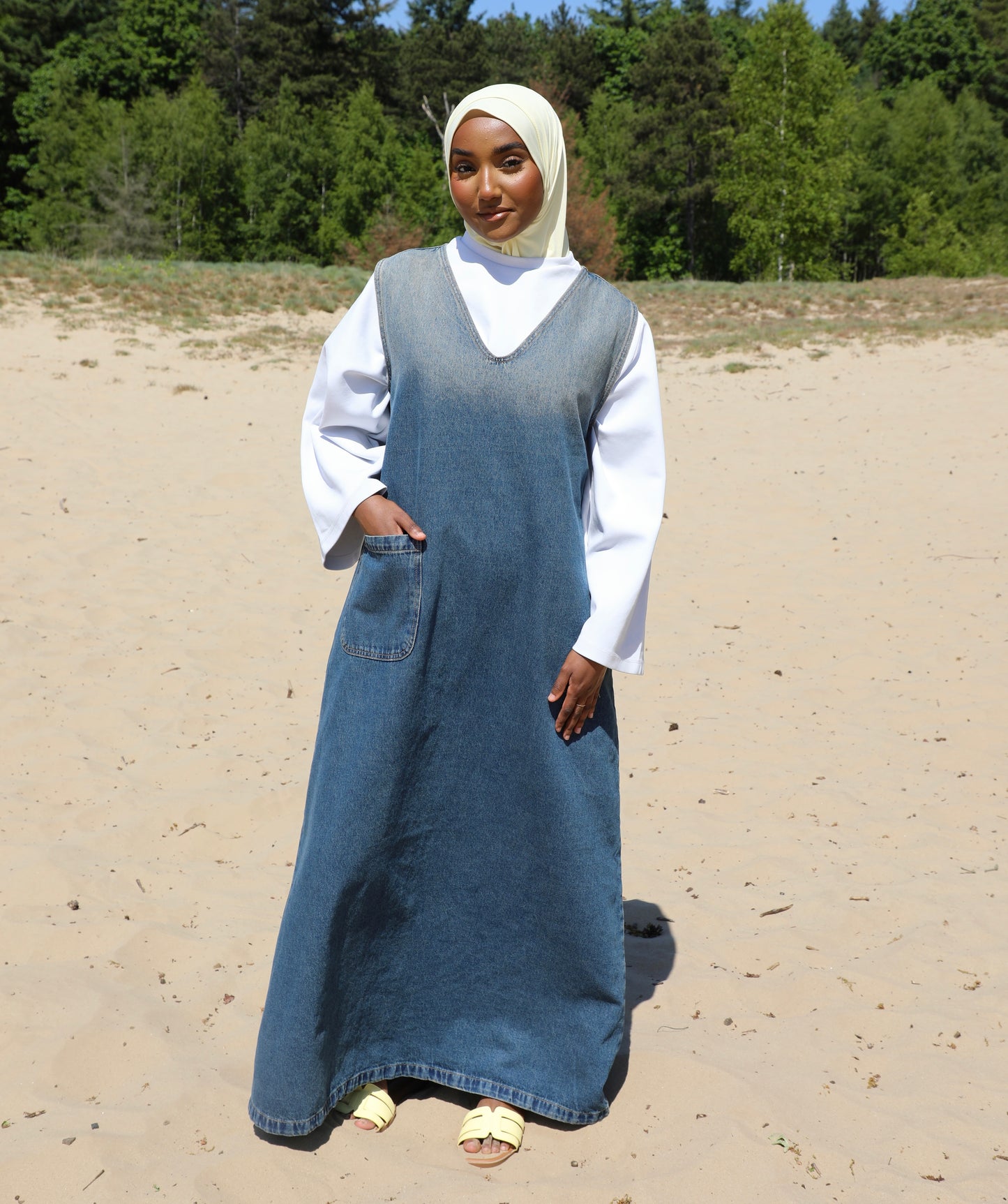 Denim gilet dress