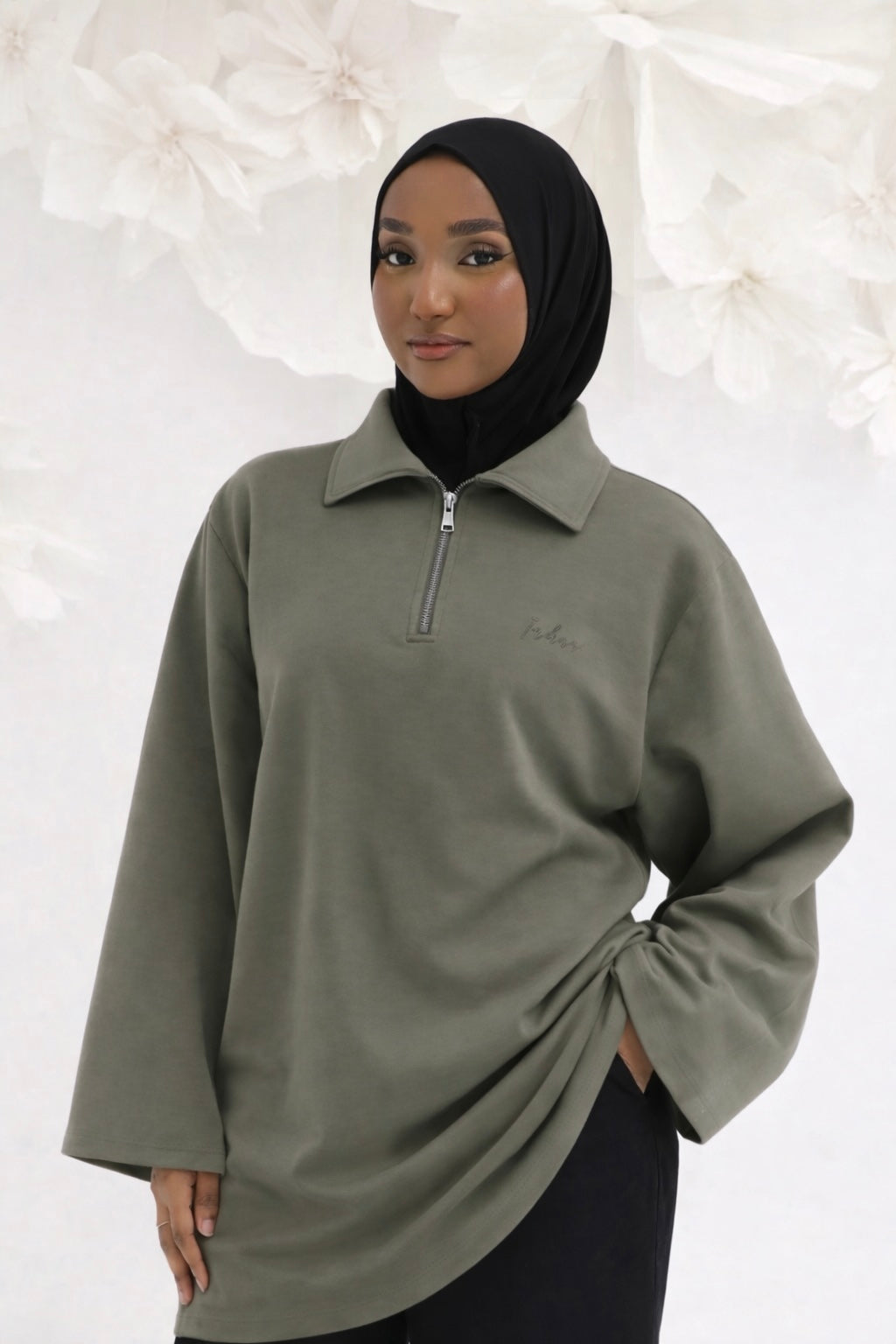 Irhaa oversized zip shirt