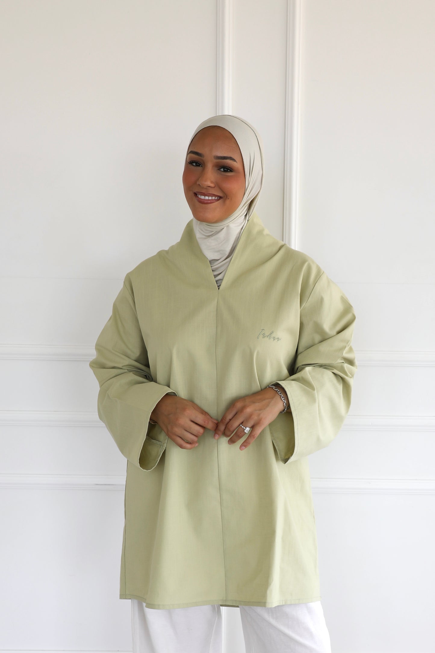 Highneck linen shirt