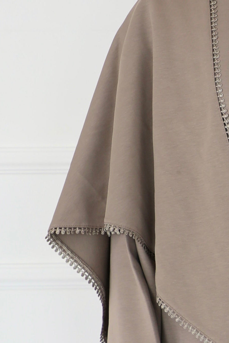 Oversized shirt with lace detail & scarf