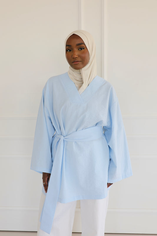 Linen shirt with belt