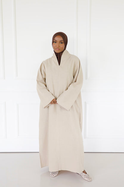 Linen highneck dress