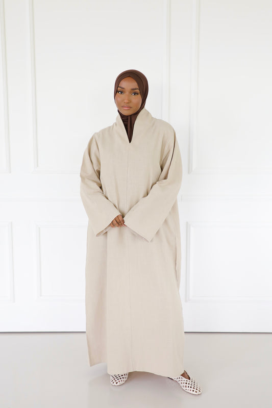 Linen highneck dress