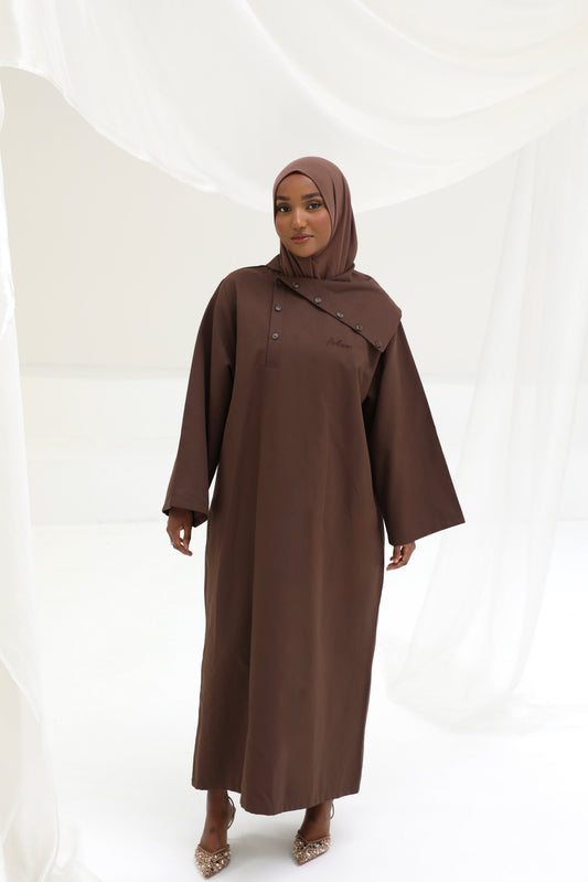 Button cape dress