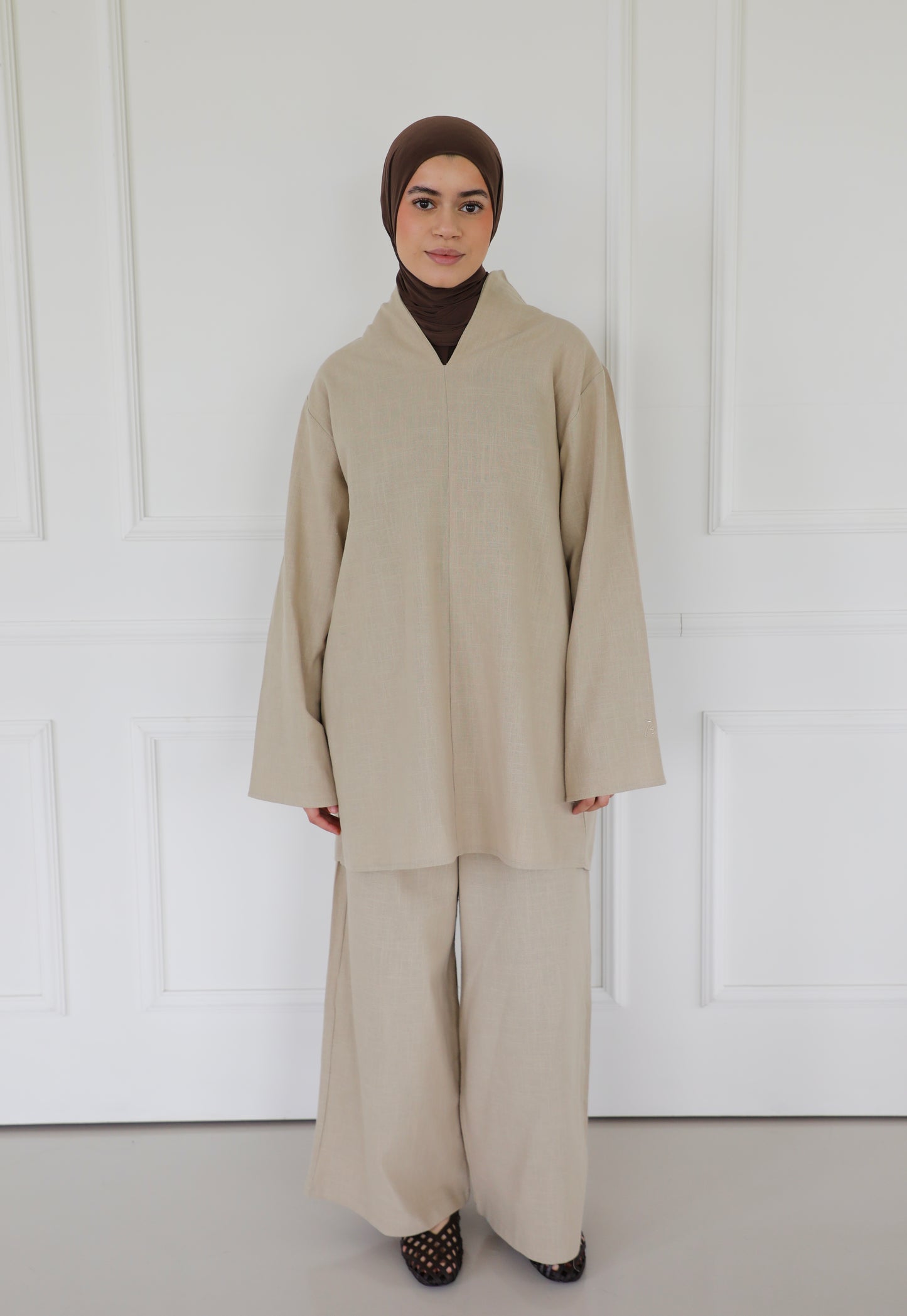 Linen highneck set