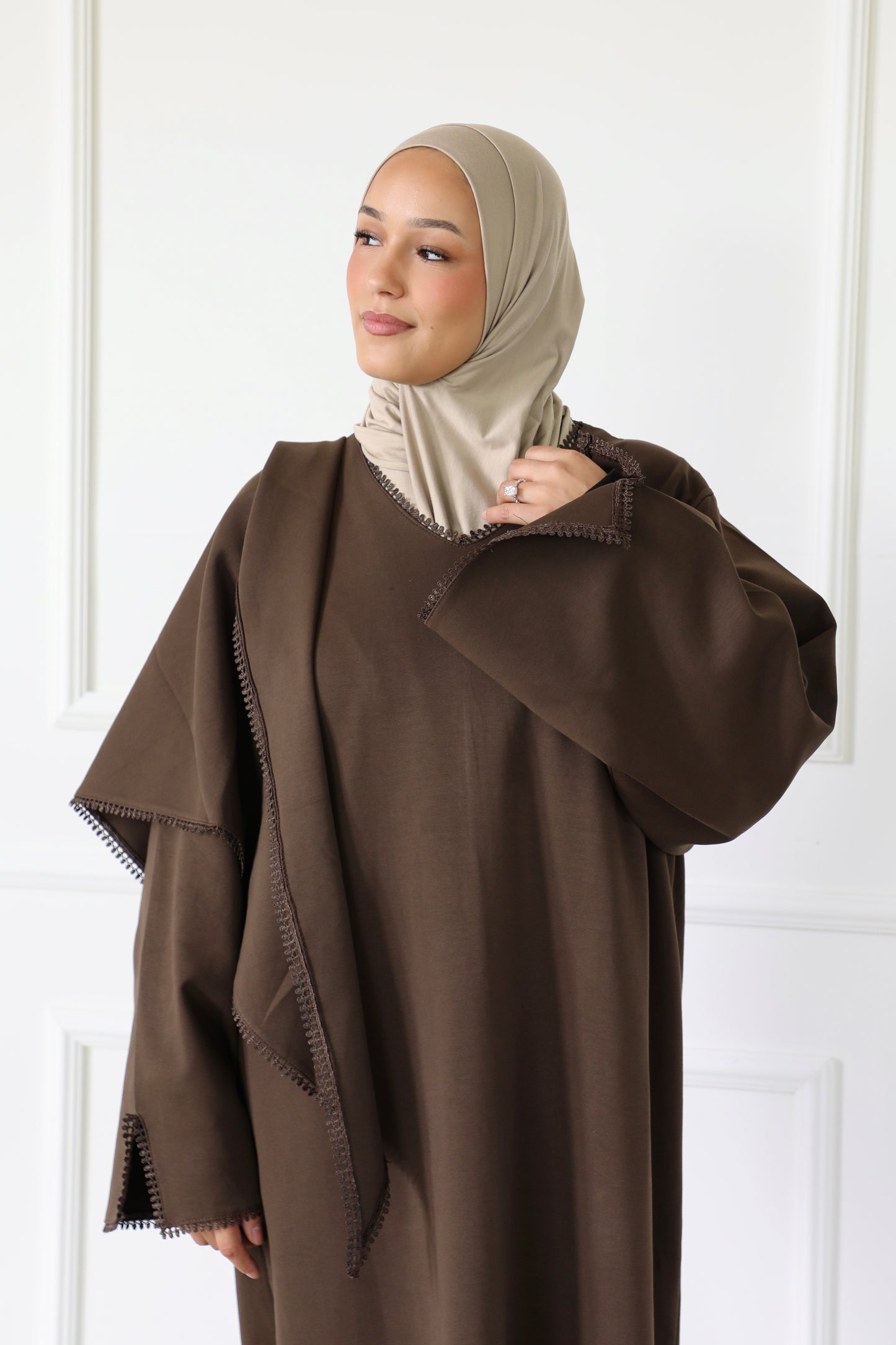 Irhaa dress with lace detail & scarf