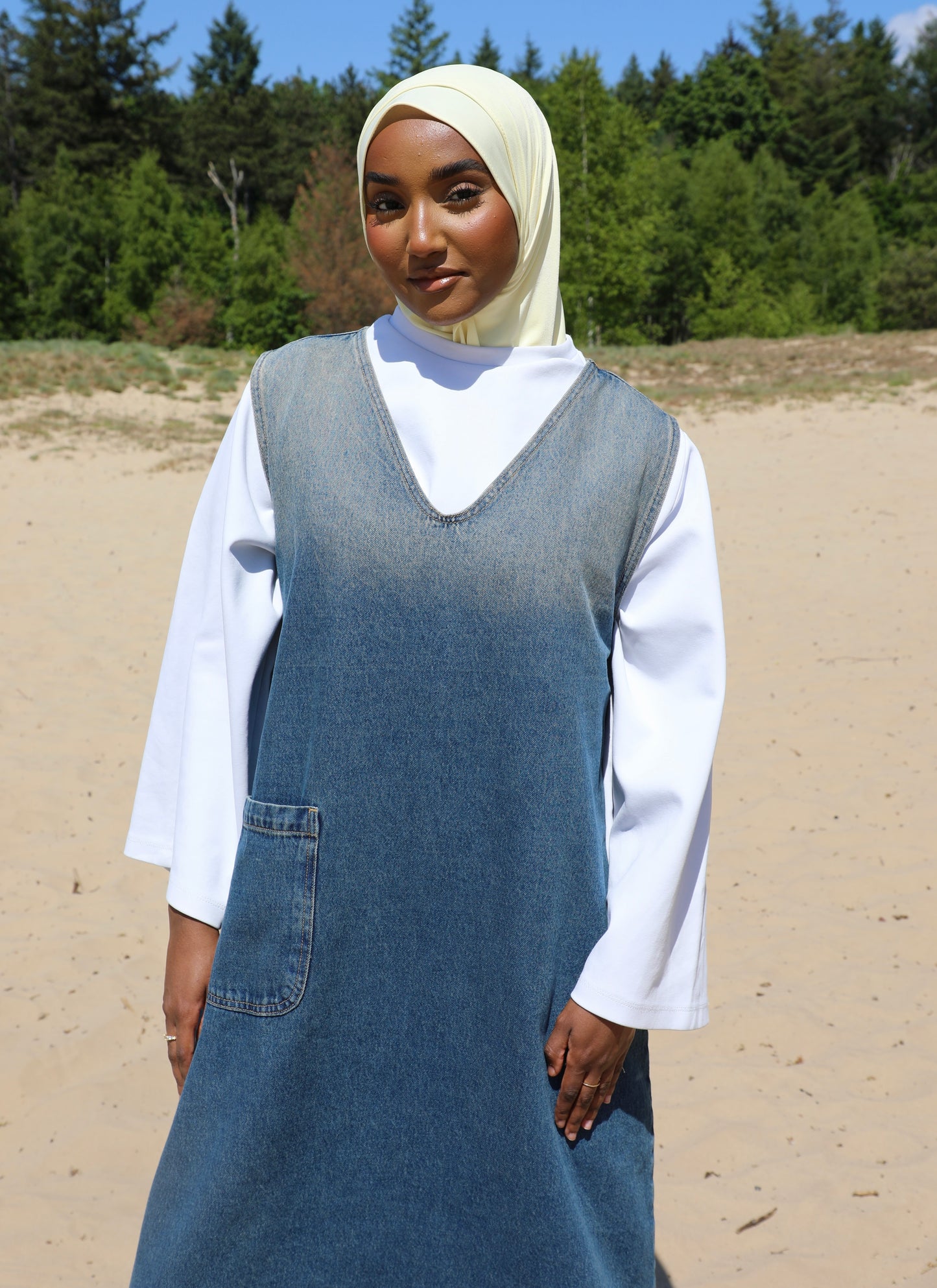 Denim gilet dress