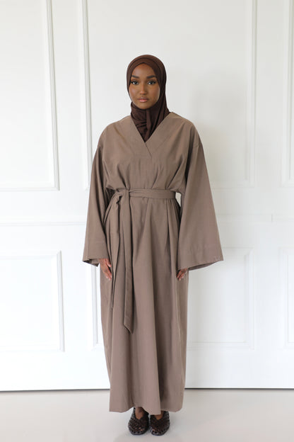 Linen dress with belt