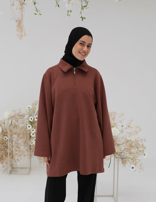 Irhaa oversized zip shirt