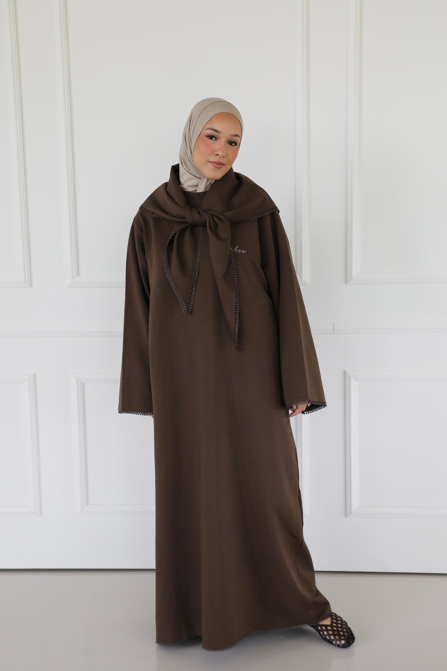 Irhaa dress with lace detail & scarf