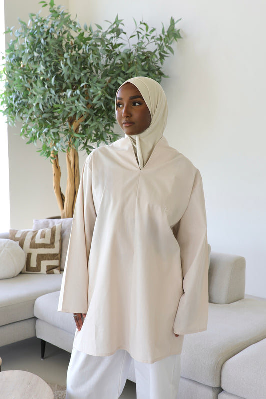 Highneck linen shirt
