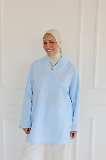 Highneck linen shirt