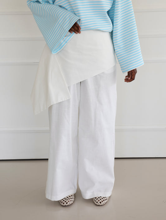 Linen pants with scarf