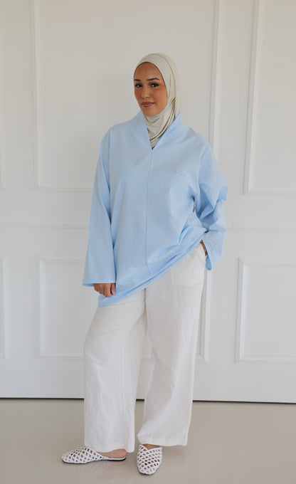 Highneck linen shirt