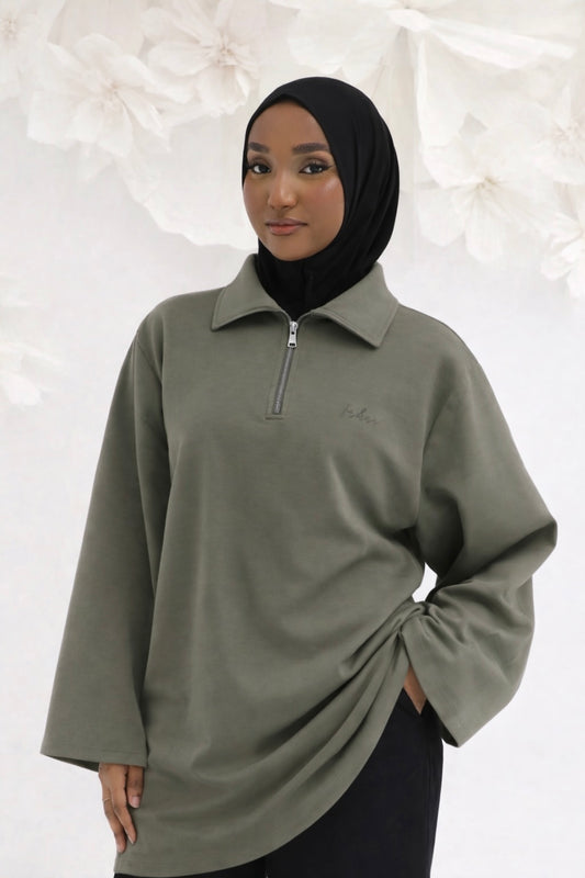 Irhaa oversized zip shirt