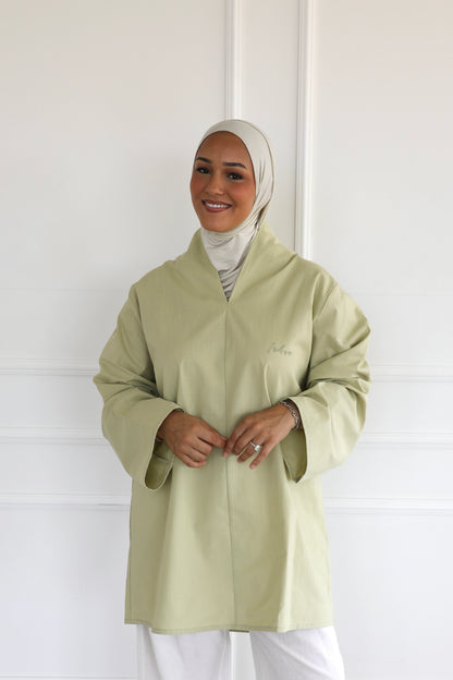 Highneck linen shirt