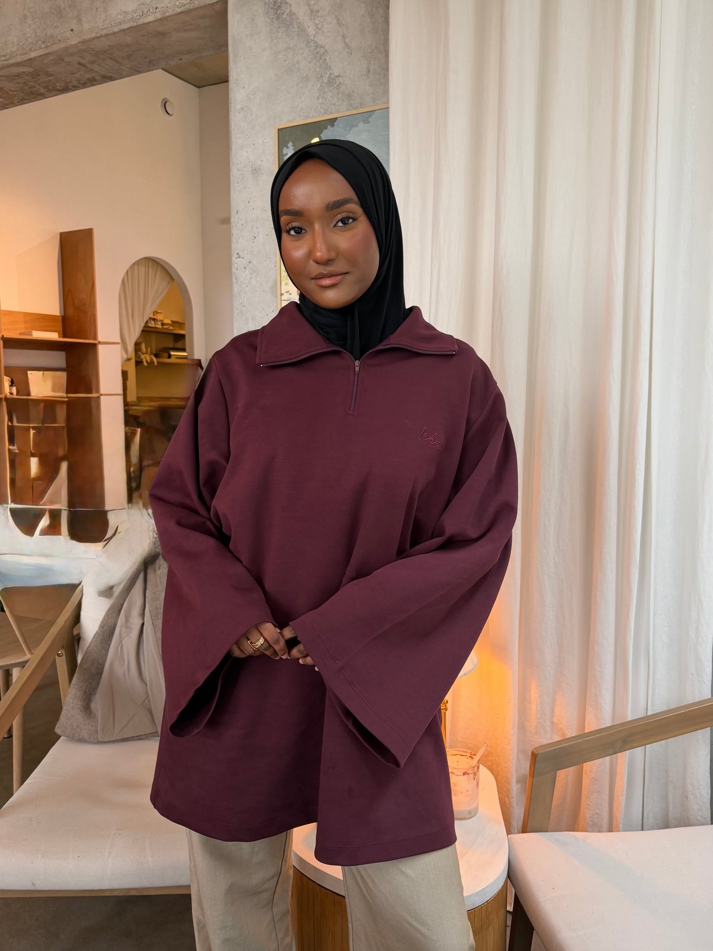 Irhaa oversized zip shirt