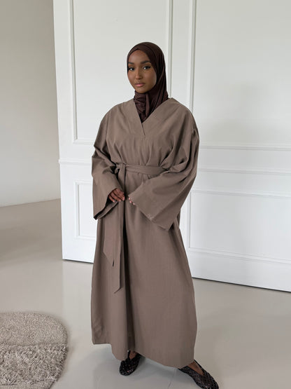 Linen dress with belt