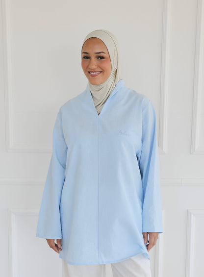 Highneck linen shirt