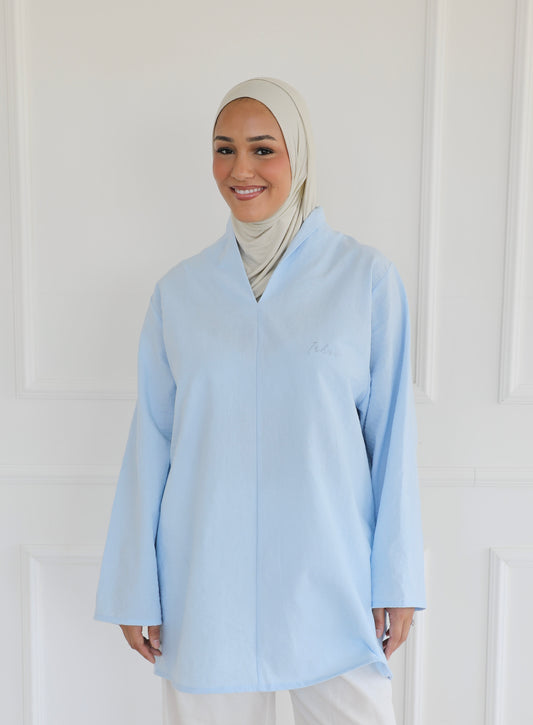 Highneck linen shirt