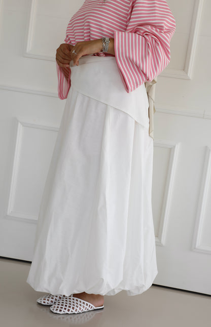 Linen balloon skirt with scarf