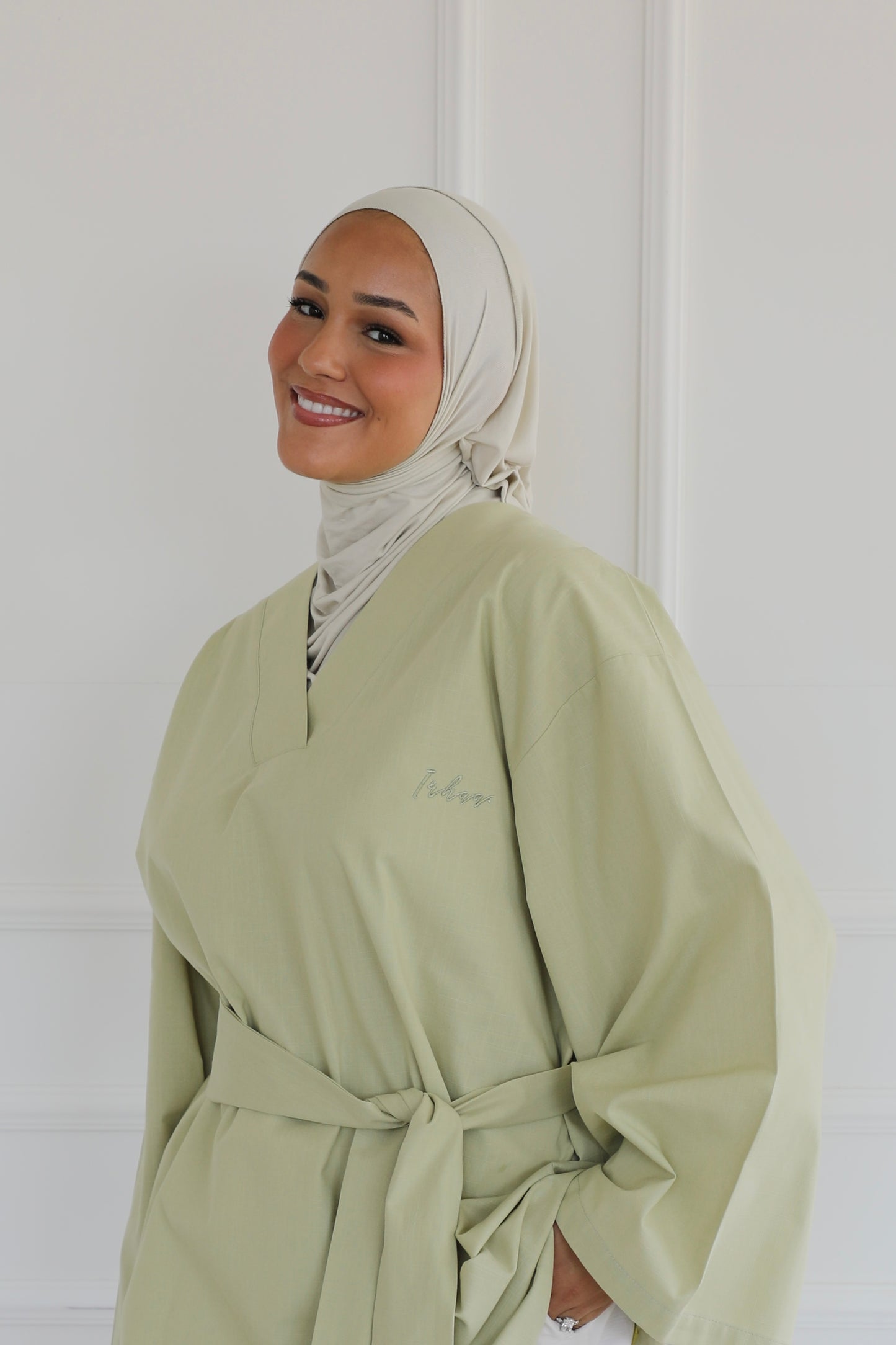 Linen shirt with belt