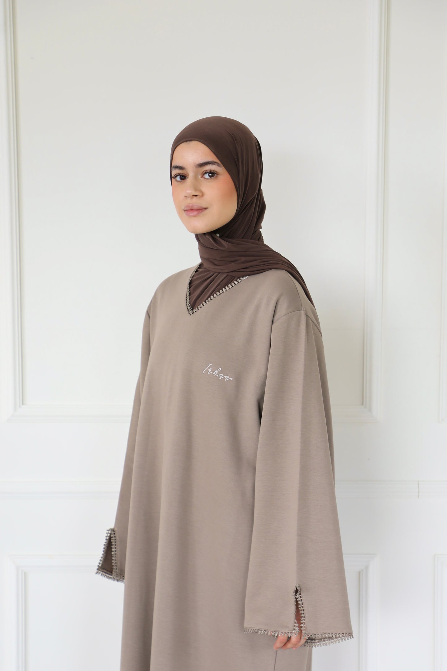 Irhaa dress with lace detail & scarf