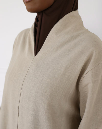 Linen highneck dress